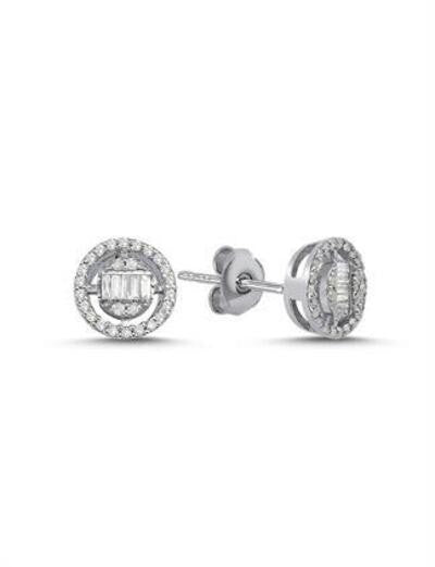 0,27 Karat Pırlantalı Baget Küpe