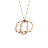 İnci Taşlı İtalyan Tasarım Rose Altın Kolye