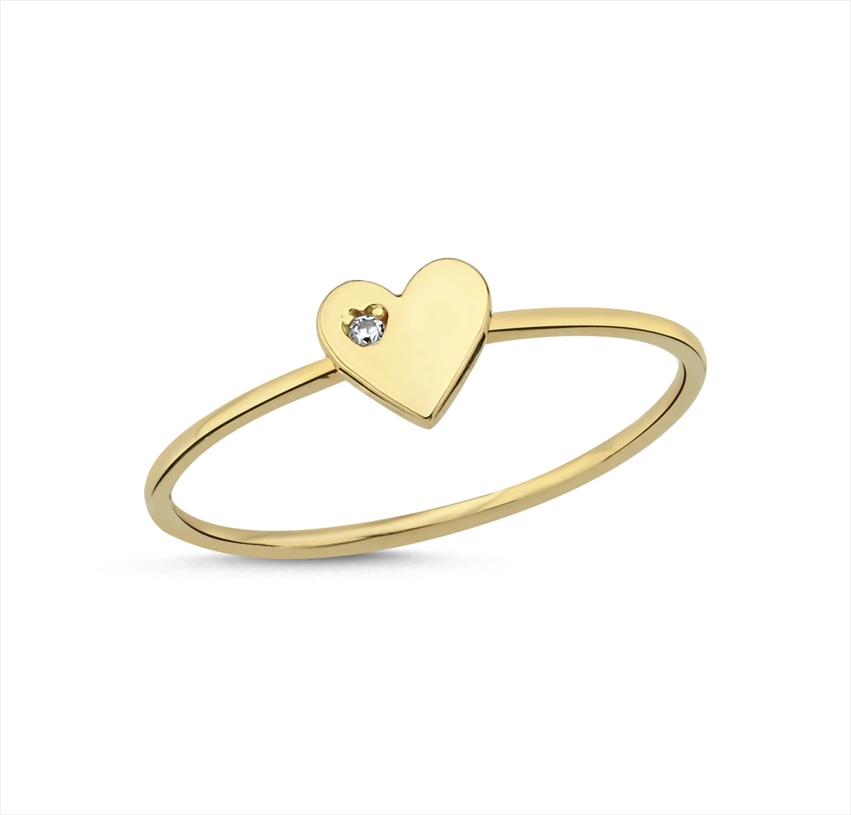 Taşlı Kalp Altın Yüzük İKYZ00067
