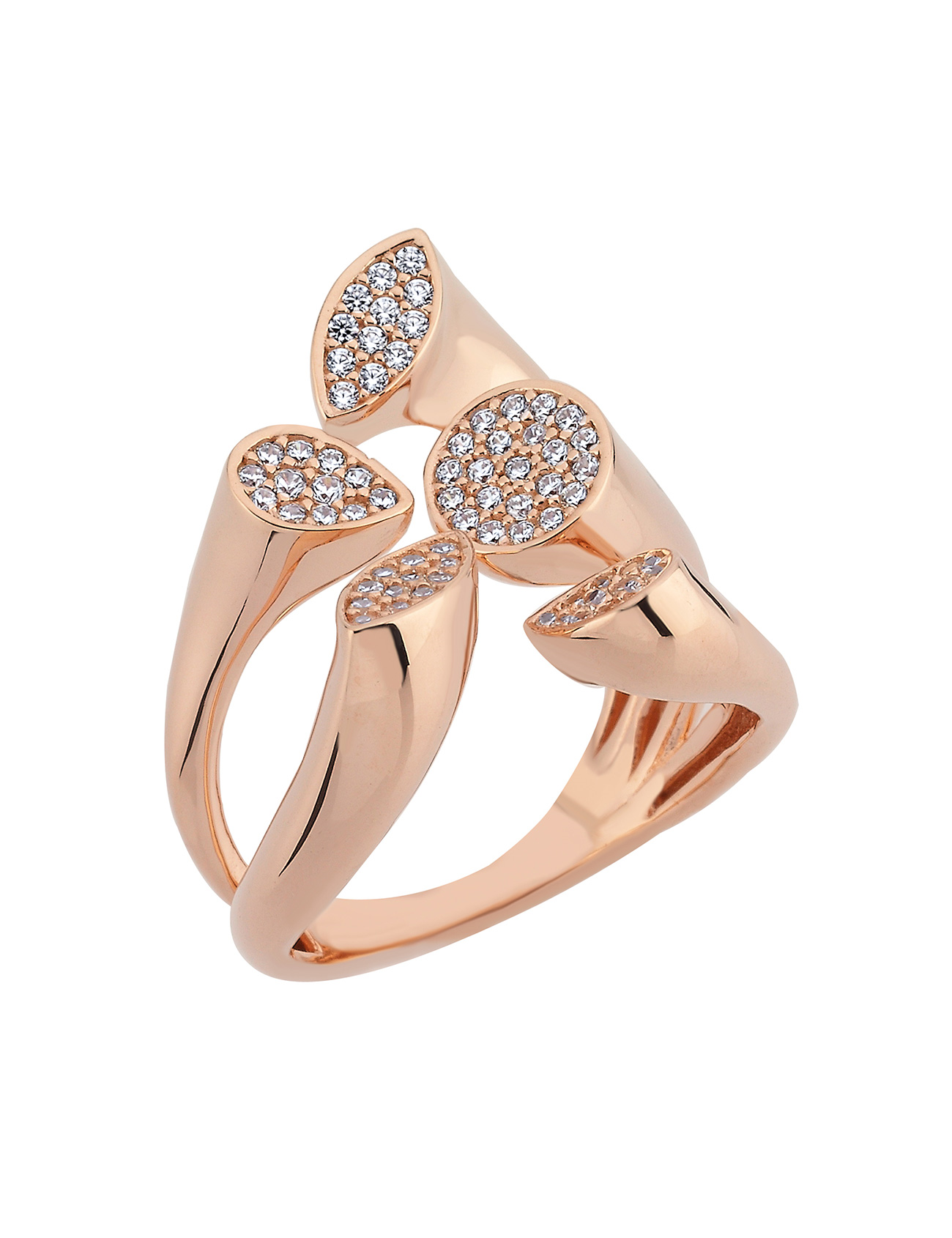 Çiçek Baş/Taşlı Otantik Form Altın Yüzük Ürün ikincil görseli