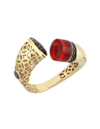 Kırmızı Taşlı Otantik Altın Yüzük