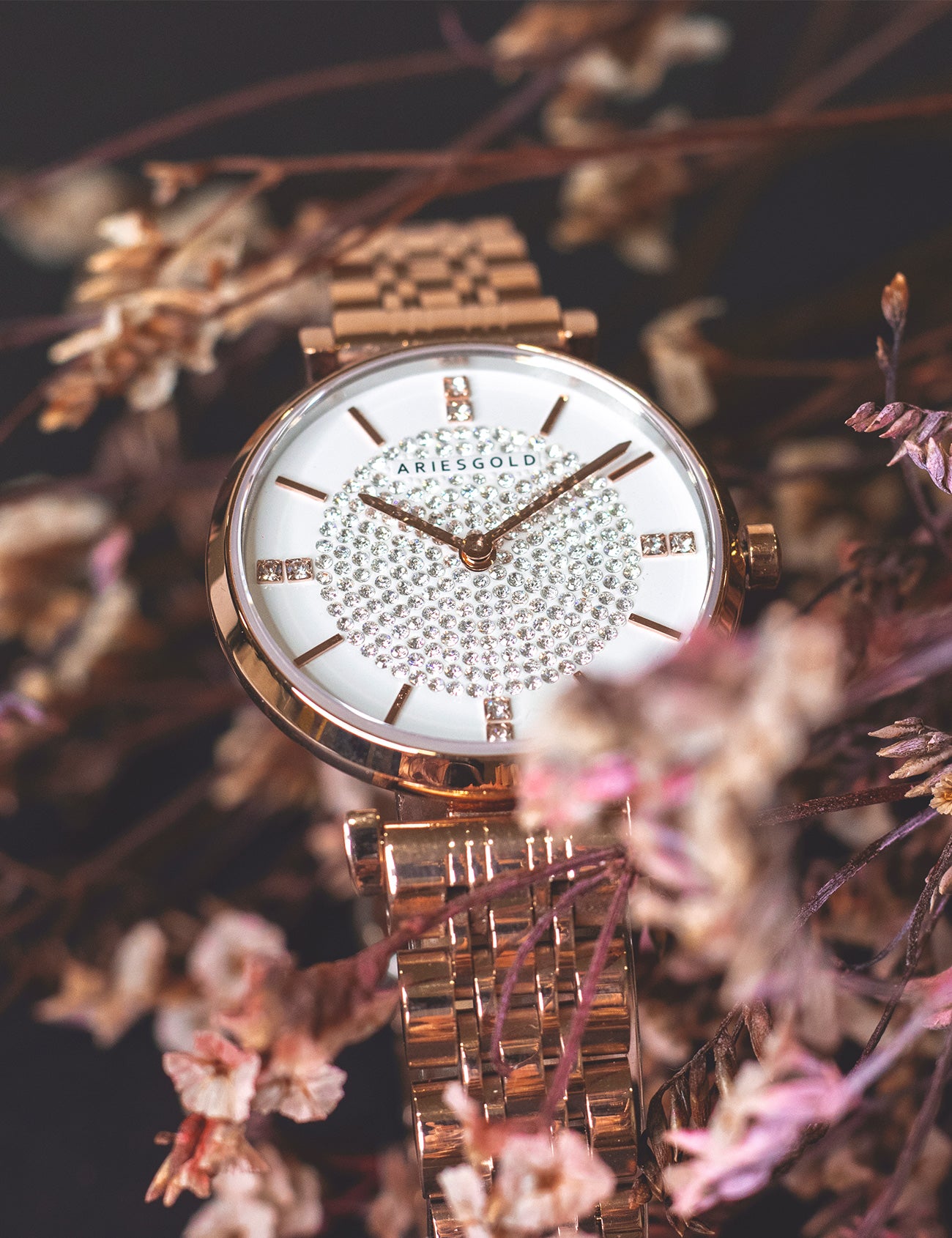 ساعة نسائية من طراز ARIES GOLD L 5039Z RG-W