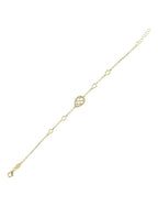 Çift Taraflı Yeşil Beyaz Sedefli Damla Altın Bileklik