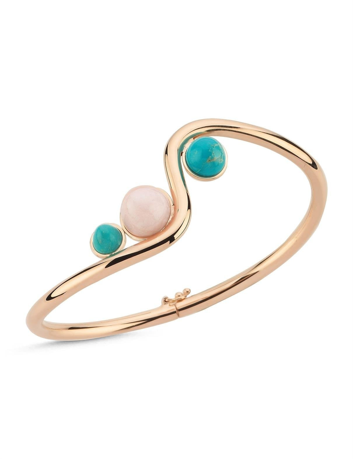 Rose Opal Turkuaz Taşlı Altın Bileklik