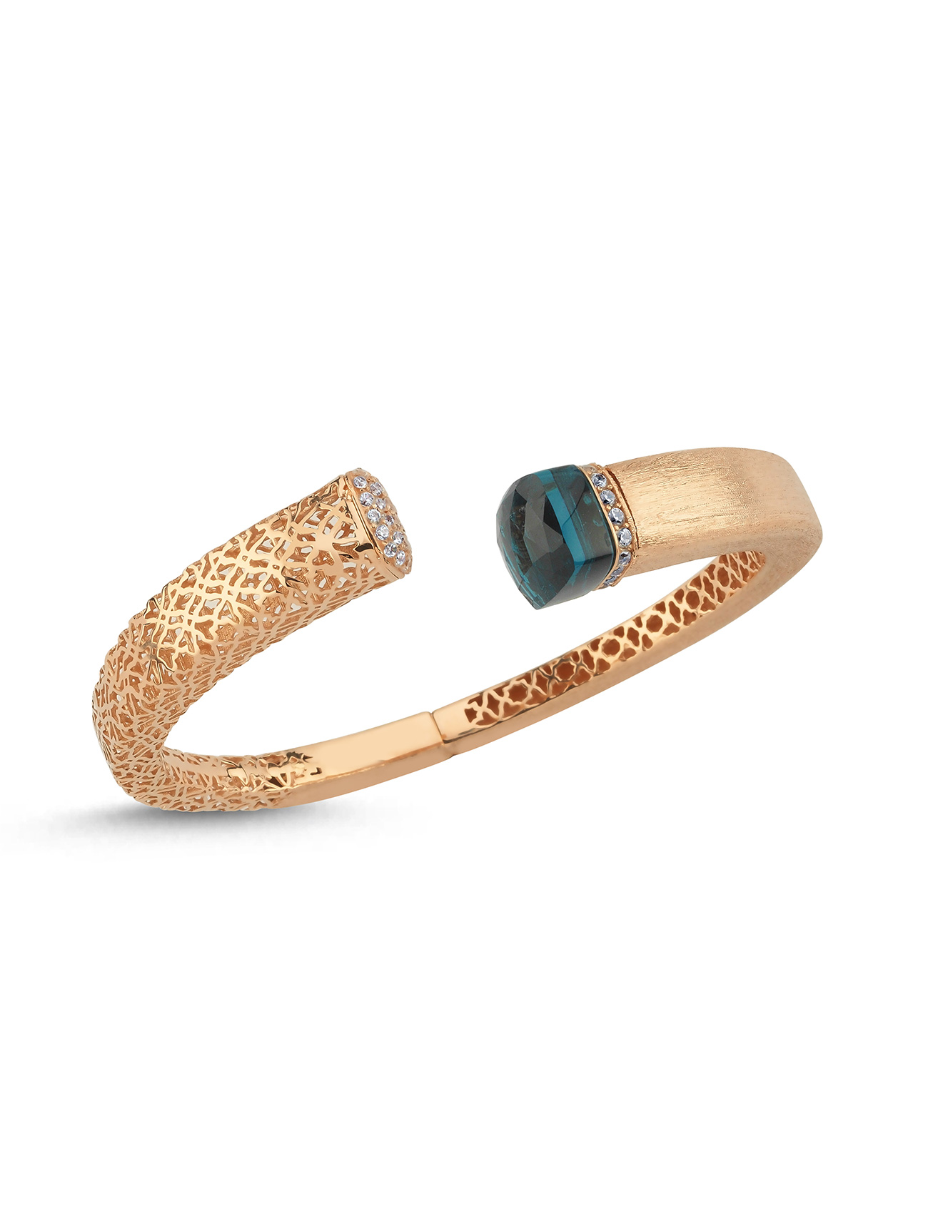 سوار ذهبي عيار 14 قيراط مرصع بالأحجار Ürün ikincil görseli