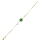 Double-Sided Green and White Mother-of-Pearl Gold Bracelet