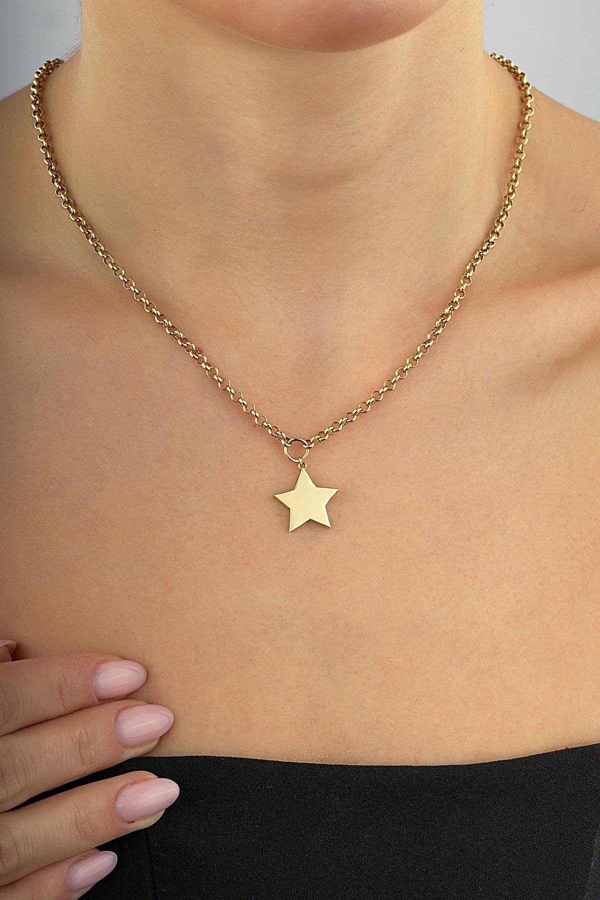 14 Ayar Yıldız Altın Kolye