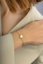 14 Ayar Dörtgen Ataç Altın Bileklik