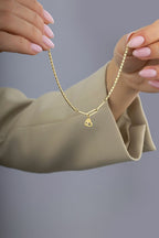 14 Ayar Ataç Sallanan Kalp Altın Bileklik