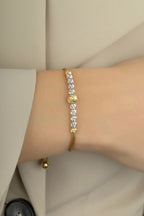 14 Ayar Sarı Gümüş Mini Top Motifli Altın Bileklik