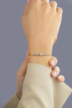 14 Ayar Sarı Gümüş Mini Top Motifli Altın Bileklik