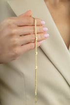 14 Ayar Kelebek Figürlü Hasır Altın Bileklik