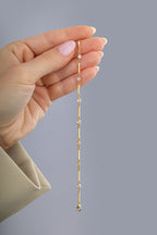 14 Ayar Pembe Taşlı Çiçekli Altın Bileklik