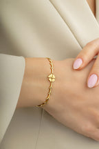 14 Ayar Yonca Modern Altın Bileklik