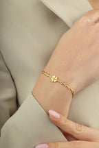 14 Ayar Yonca Modern Altın Bileklik