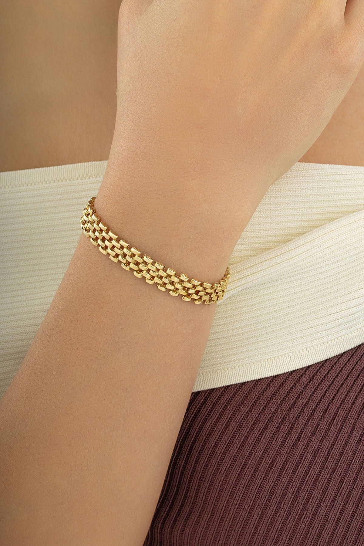 14 Ayar Altın Şık Zincir Bileklik