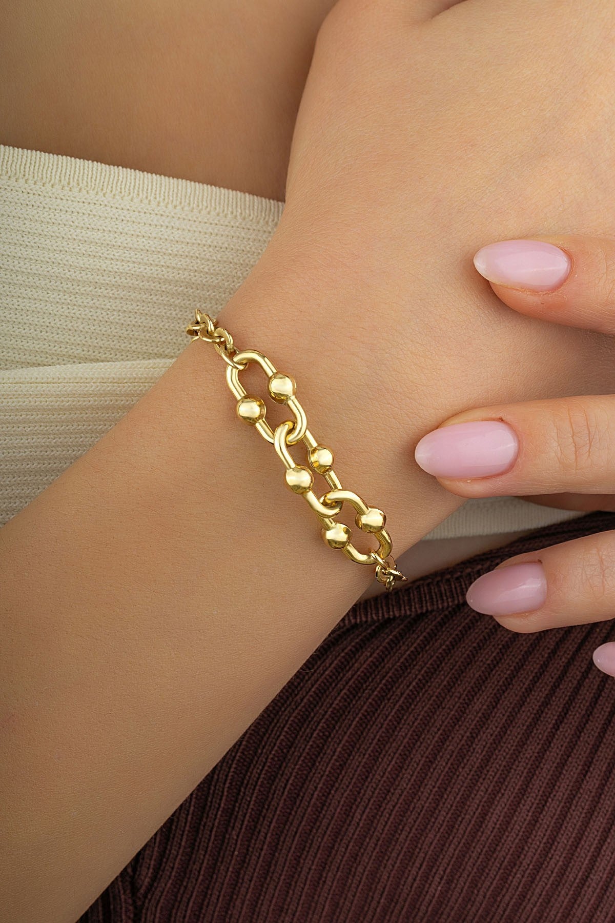 14 Ayar 3 Bağlı Altın Bileklik