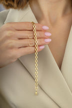 14 Ayar Geniş Zincir Altın Bileklik