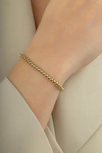 14 Ayar Siyah Noktalı Boncuk Altın Bileklik