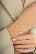 14 Ayar Mini Taşlı Zarif Altın Bileklik