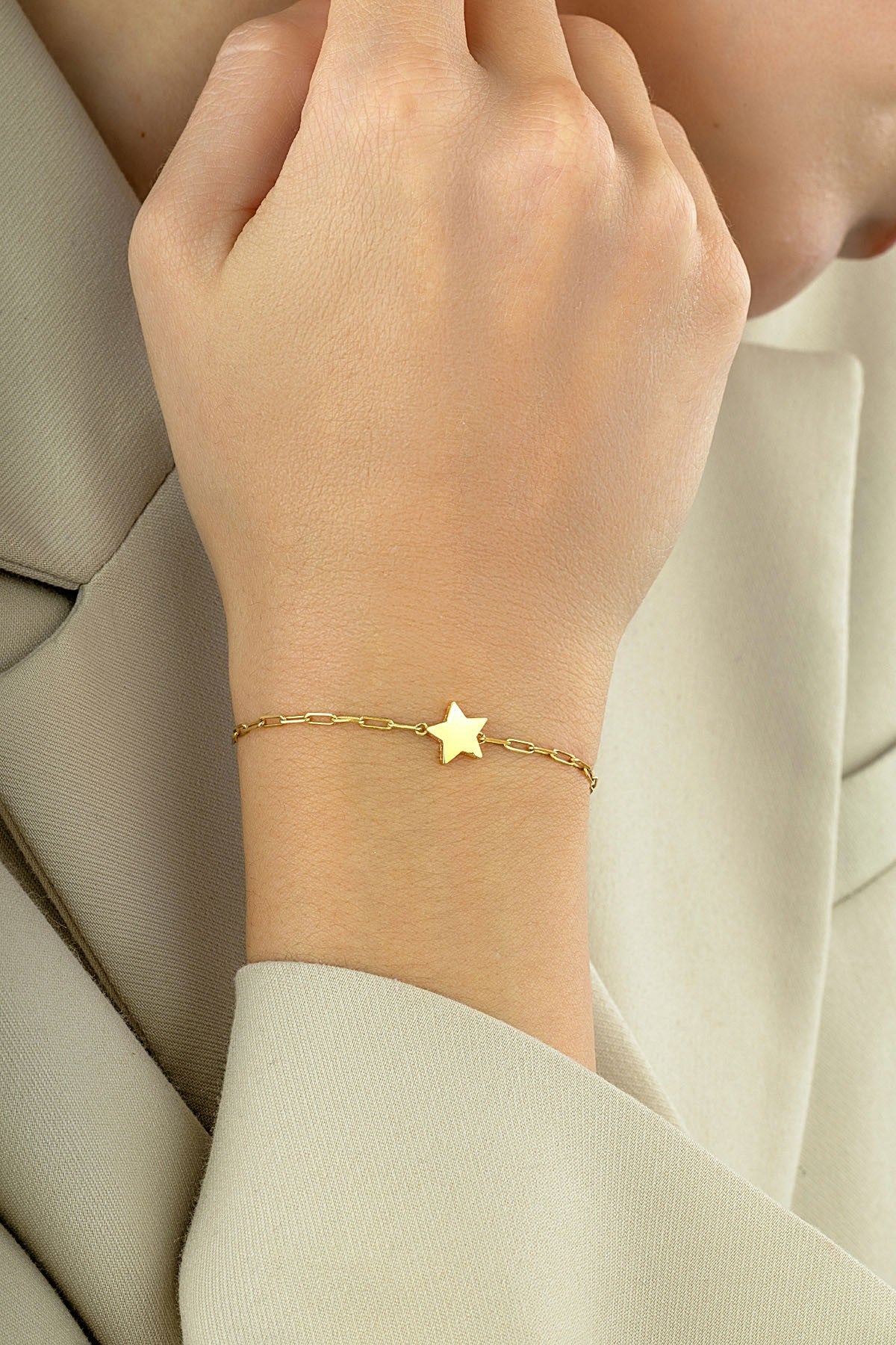 14 Ayar Ataç Yıldız Altın Bileklik Ürün ana görseli