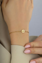 14 Ayar Ataç Yonca Altın Bileklik