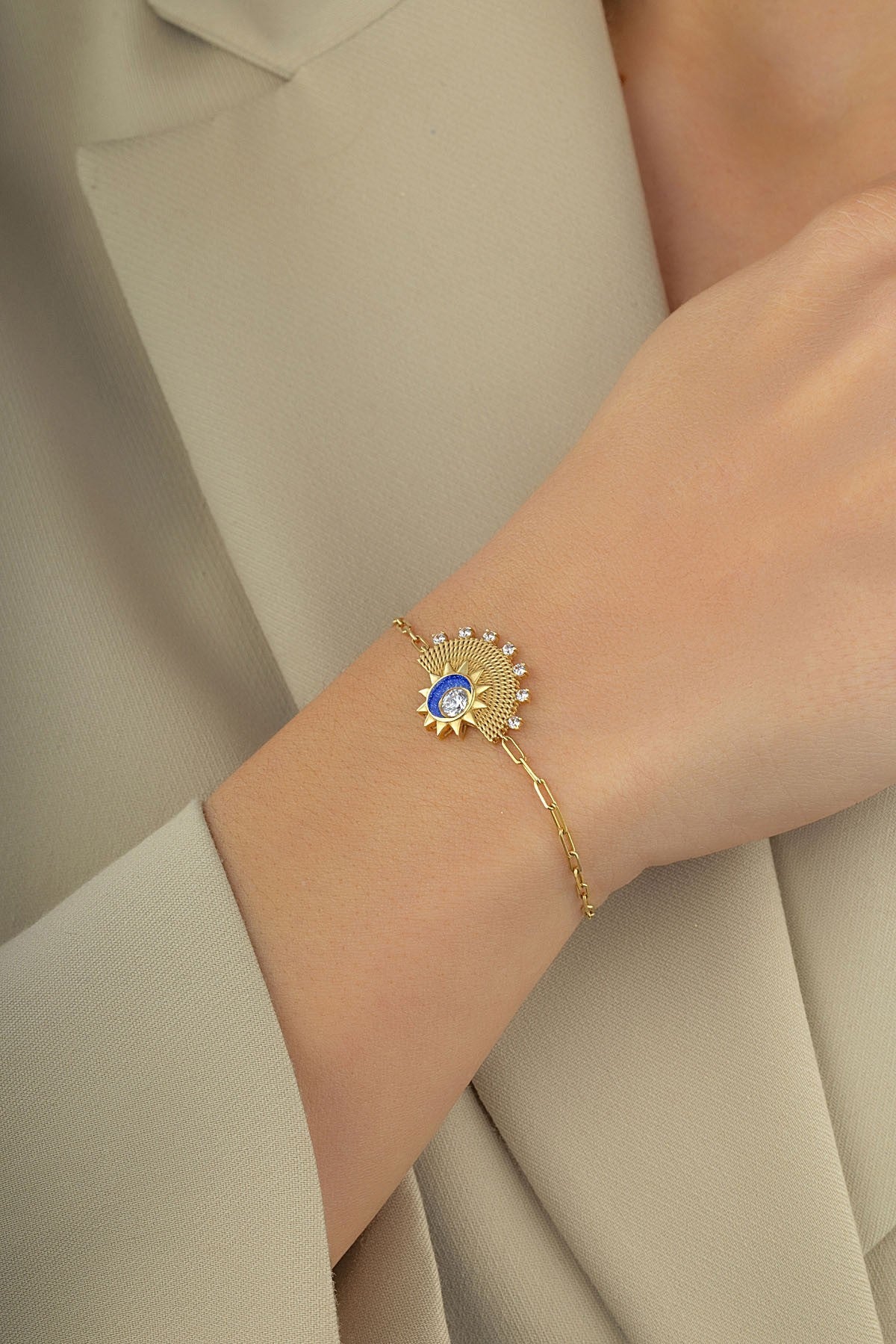 14 Ayar Güneş Medeniyet Altın Bileklik Ürün ana görseli