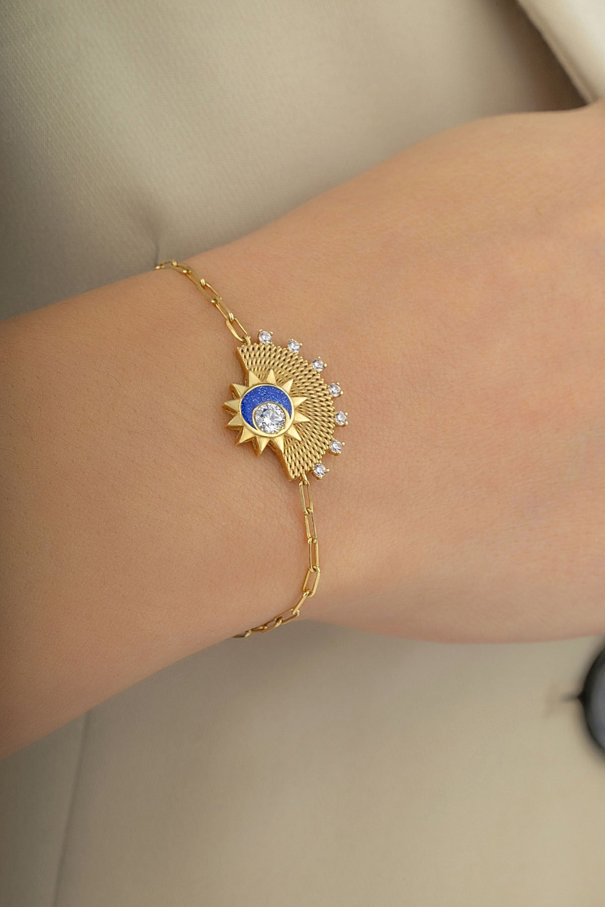 14 Ayar Güneş Medeniyet Altın Bileklik Ürün ikincil görseli