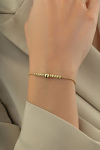 14 Ayar Siyah Şeritli Boncuk Altın Bileklik