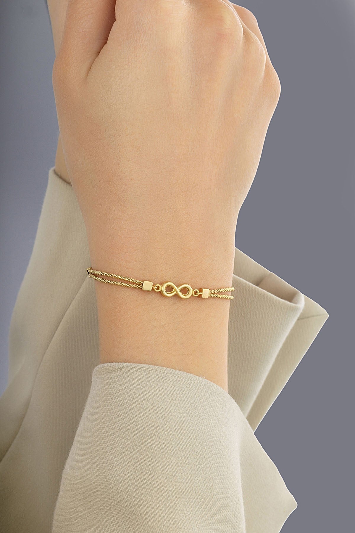 14 Ayar Halat Sonsuzluk Altın Bileklik Ürün ikincil görseli