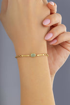 14 Ayar Soft Yeşil Taşlı Altın Bileklik