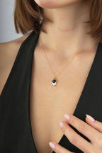 14 Ayar Siyah Taşlı Altın Kolye