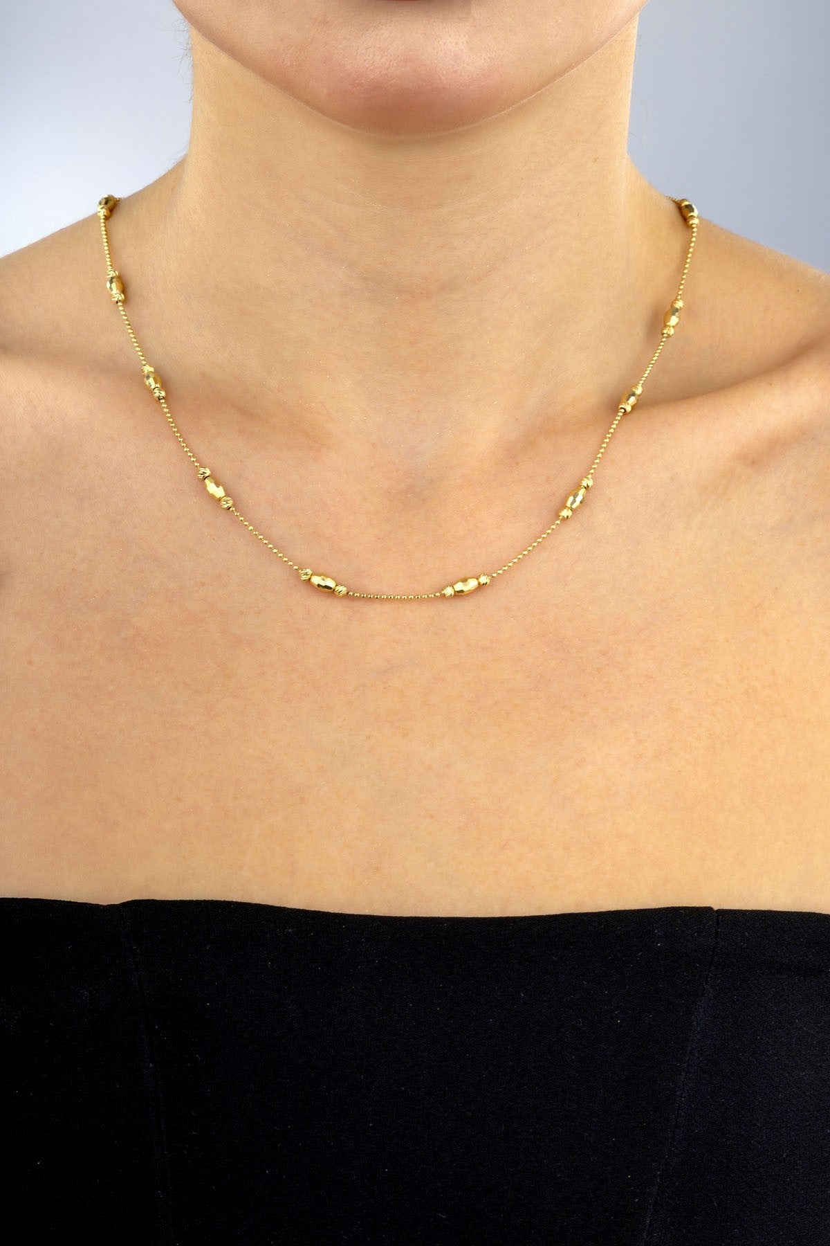 14 Ayar Boncuk Altın Kolye Ürün ikincil görseli