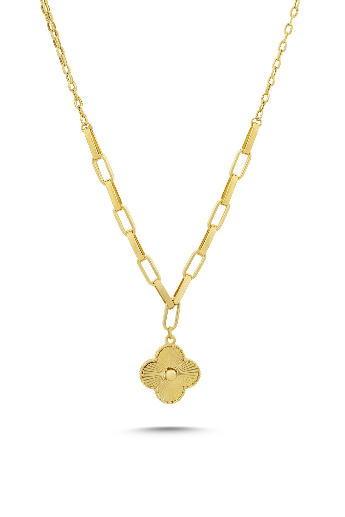 14 Ayar Çiçek Figürlü Ataç Altın Kolye Ürün ana görseli