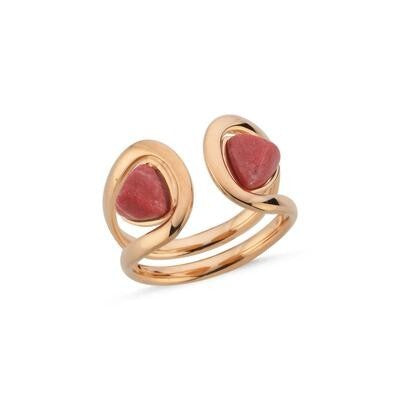 Kahverengi Taşkı Rose Altın Yüzük