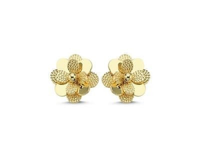 Sarı Çiçek İtalyan Altın Küpe