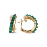 Yeşil Taşlı İtalyan Altın Küpe