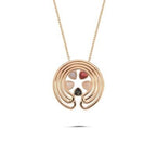 Taşlı Geometrik İtalyan Tasarım Rose Altın Kolye