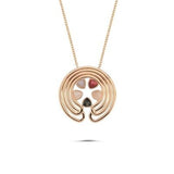 Taşlı Geometrik İtalyan Tasarım Rose Altın Kolye