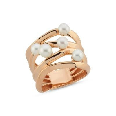 Beyaz İncili Sonsuz Rose Altın Yüzük