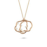 İnci Taşlı İtalyan Tasarım Rose Altın Kolye