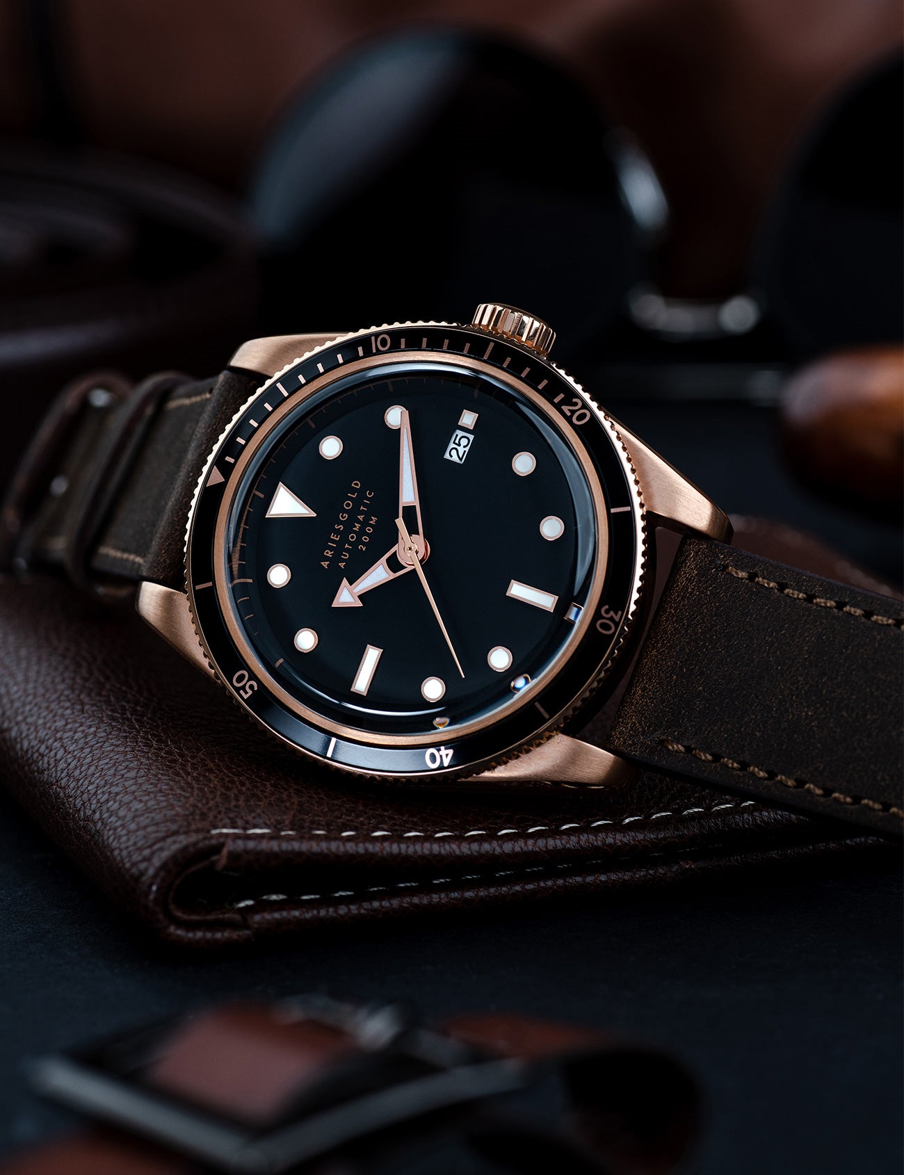 ARIES GOLD G 9027 RG-BKRG Erkek Kol Saati